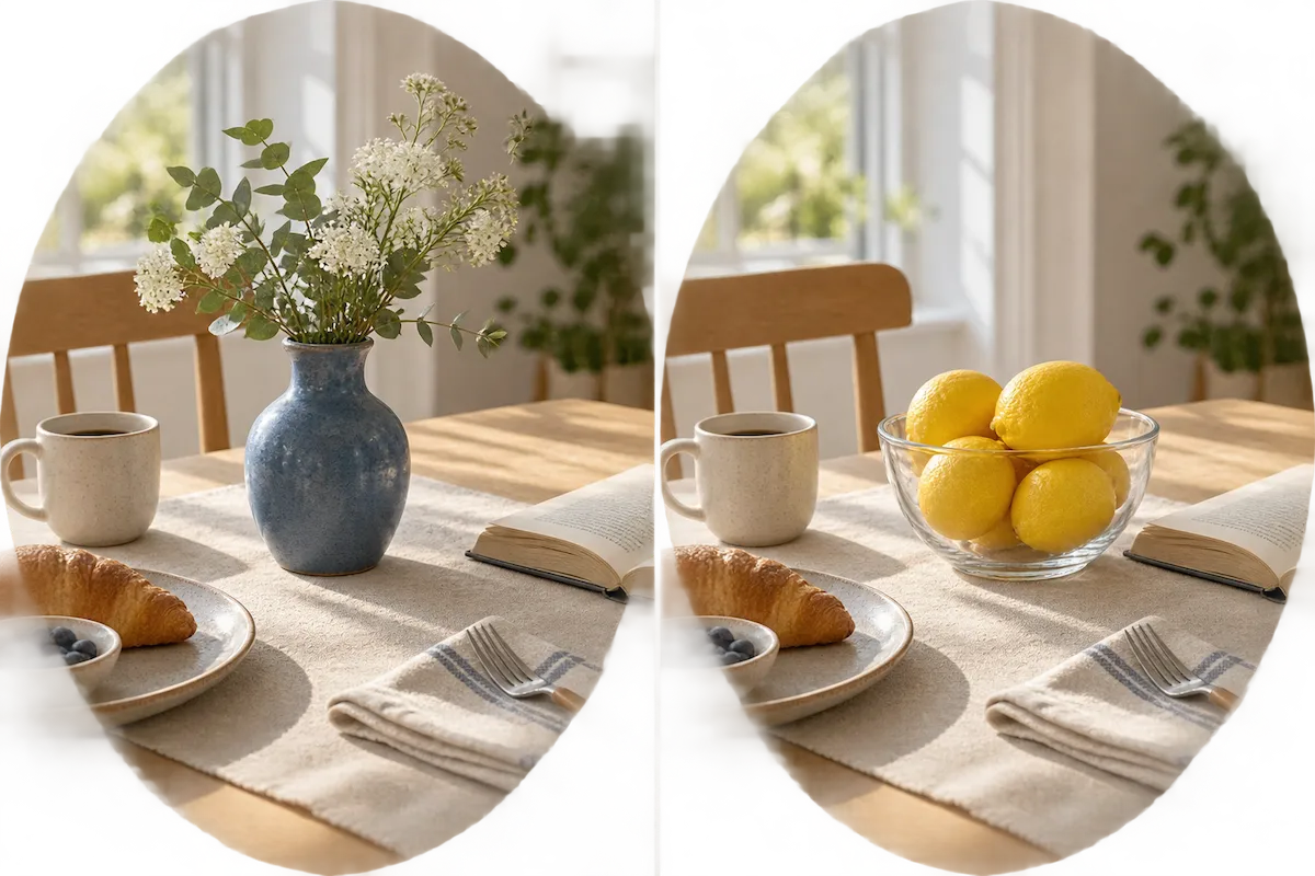Nano Banana image editing example showing a natural-language background change