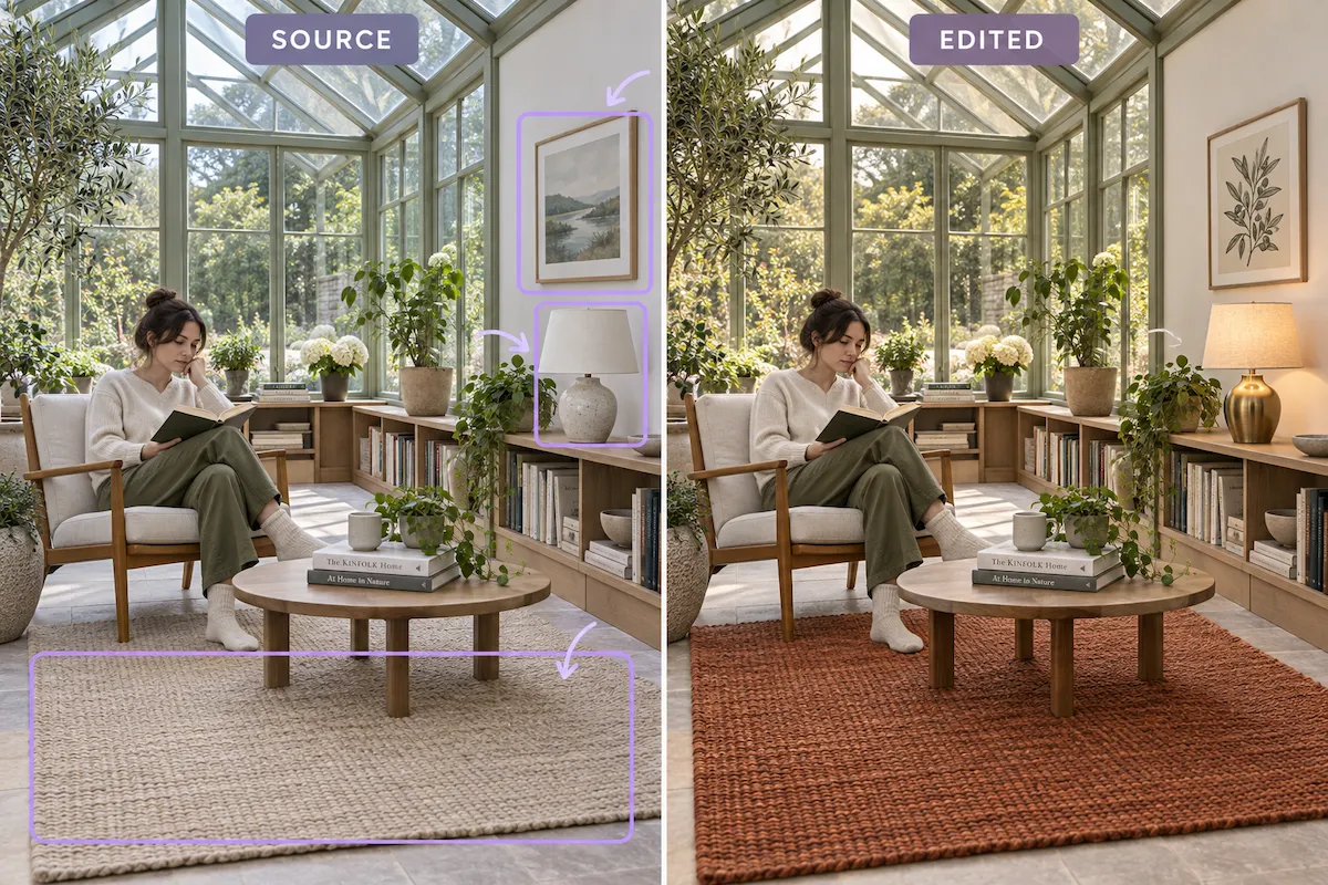 Annotated image demonstrating precise localized editing with Seedream 5.0 Pro
