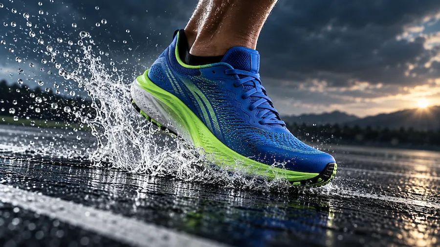 AI-generated performance running shoe campaign concept