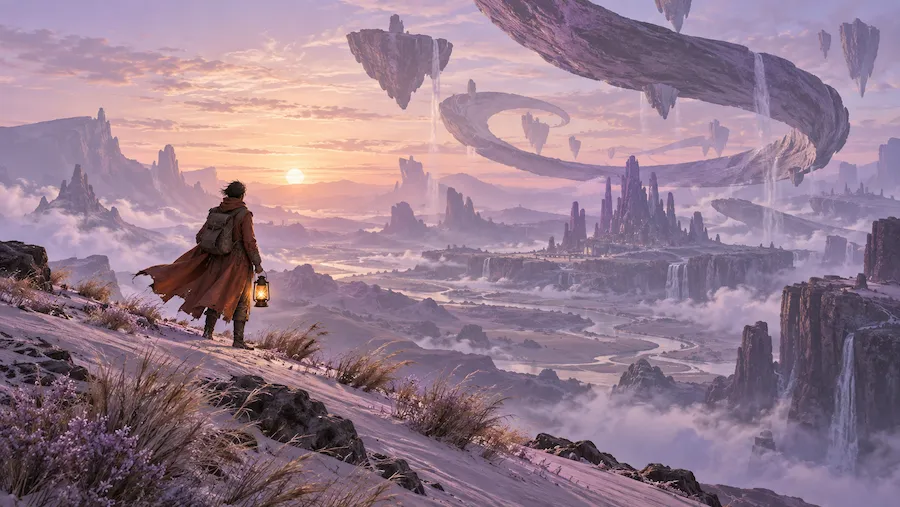 AI-generated fantasy world concept art